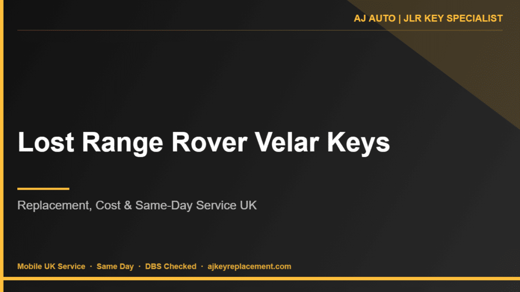 Lost Range Rover Velar Keys | AJ Auto JLR Key Specialist